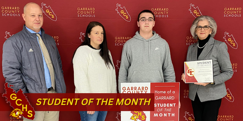 Micheal Condon, GCHS 12th Grader, Named November Student of the Month  at Garrard County High School