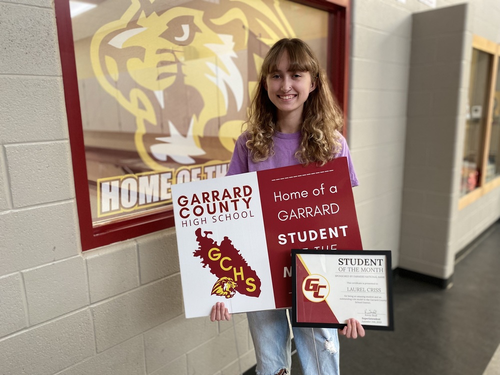 Laurel Criss Named Student of the Month at Garrard County High School