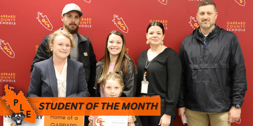 Bailey Barker, PLE 2nd Grader, Named Garrard County Schools Student of the Month