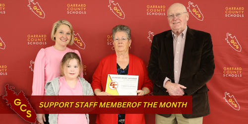 Ms. Carolyn Sparks Named Garrard County Support Staff Member of the Month