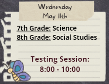 GMS KSA(Kentucky Summative Assessment) Testing Schedule for May 11th 