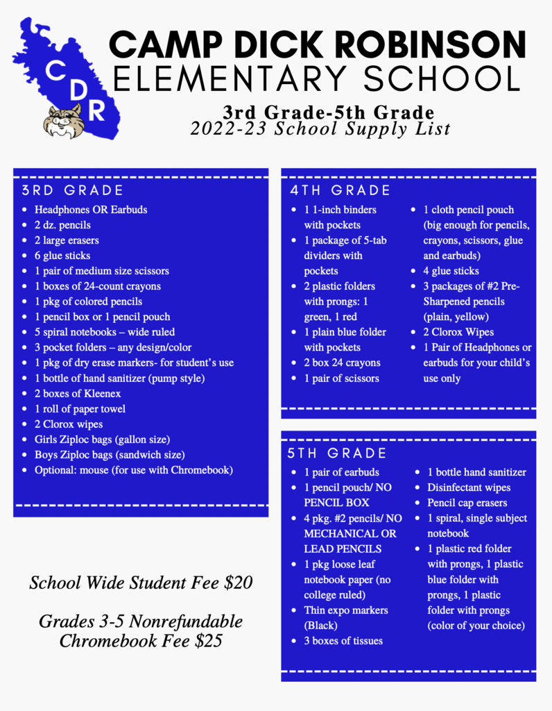CDR Back to School Information