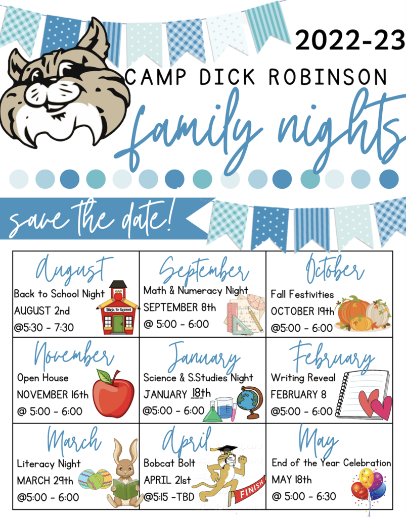 We're so excited about these up coming Family Nights this year! 