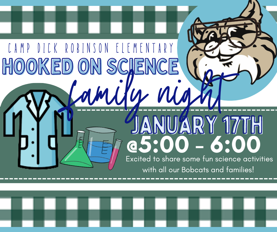 "Hooked on Science" Family Night! Tuesday, January 27th @5:00 - 6:00