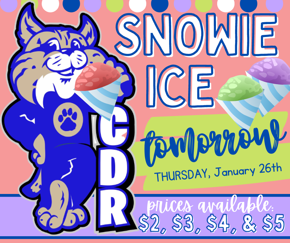 Snowie Ice tomorrow → Thursday, January 26th