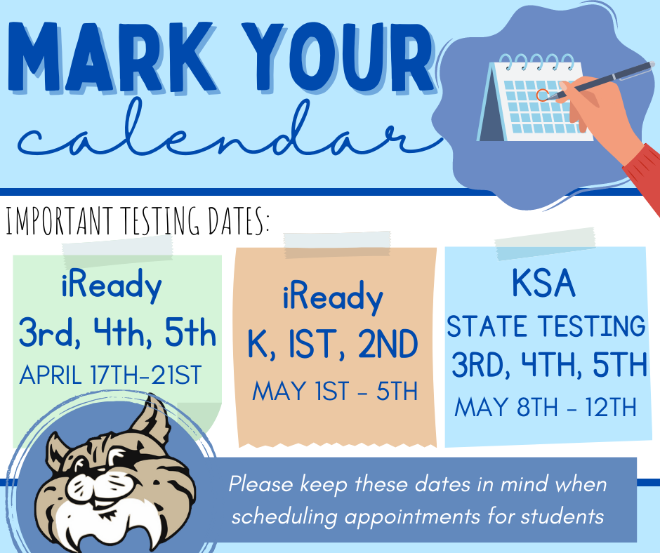 Mark your calendars! Important Spring Testing Dates!